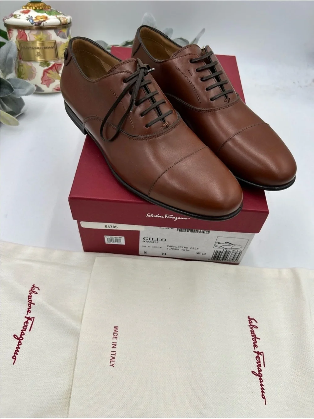 Men’s Salvatore Ferragamo GILLO lace up Loxford size 8D made in Italy